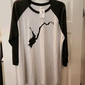 Womens Next Level Apparel Lake Sacandaga Baseball Tee Size XL